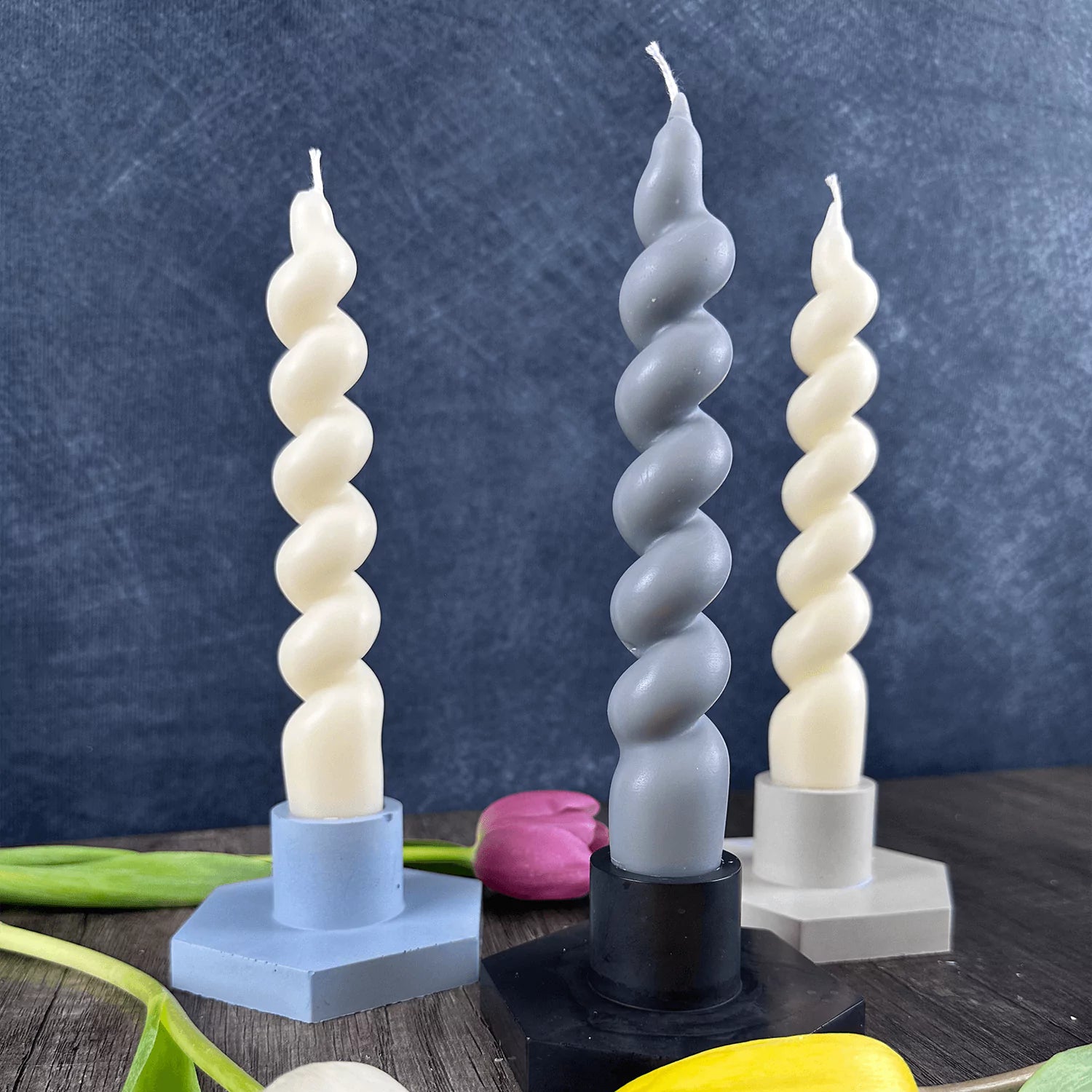 Spiral Taper Soy Candle